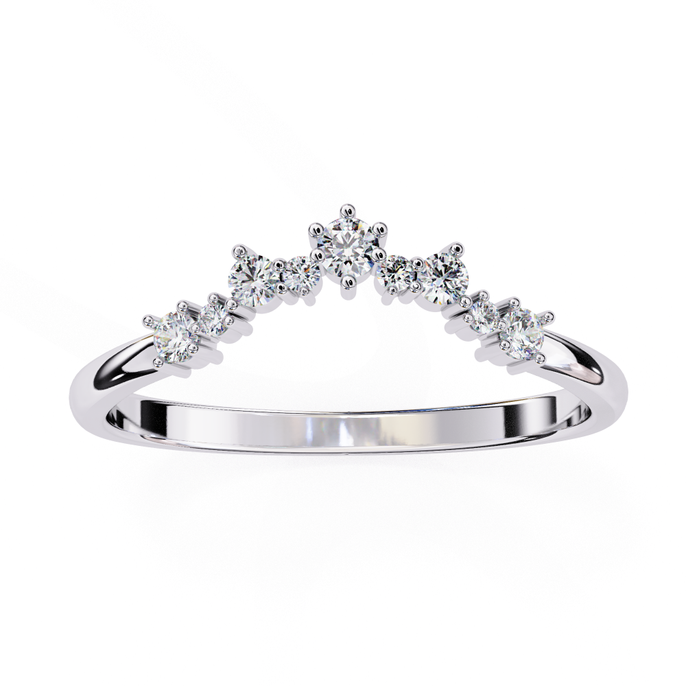 Reverra 14K Gold Round Lab Grown Diamond Crown-Tiara Engagement Ring for Women, CTTW-0.25