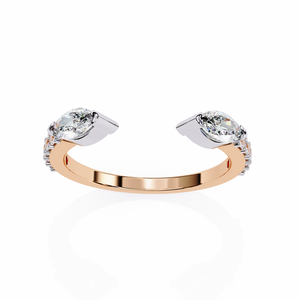 Reverra 14K Modern Bypass Marquise Diamond Ring, CTTW-0.46