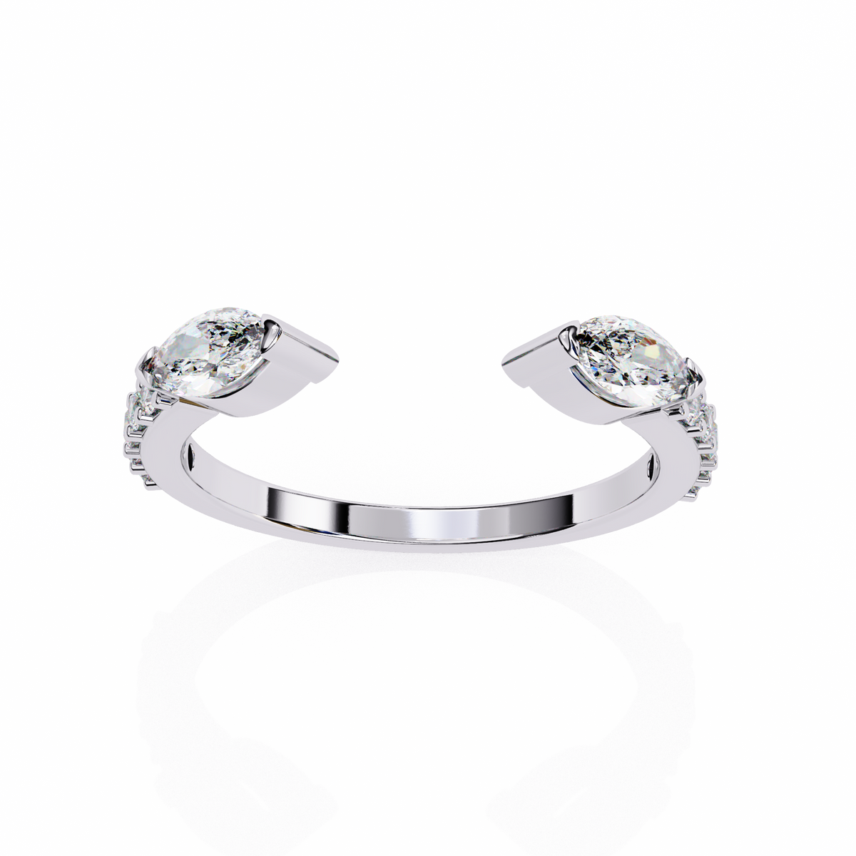 Reverra 14K Modern Bypass Marquise Diamond Ring, CTTW-0.46