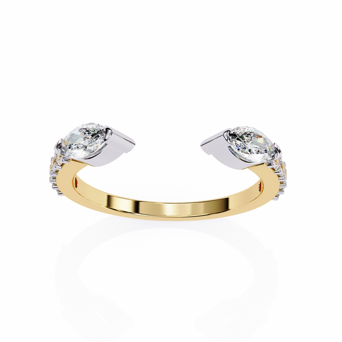 Reverra 14K Modern Bypass Marquise Diamond Ring, CTTW-0.46