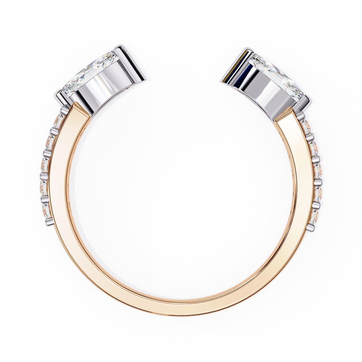 Reverra 14K Modern Bypass Marquise Diamond Ring, CTTW-0.46