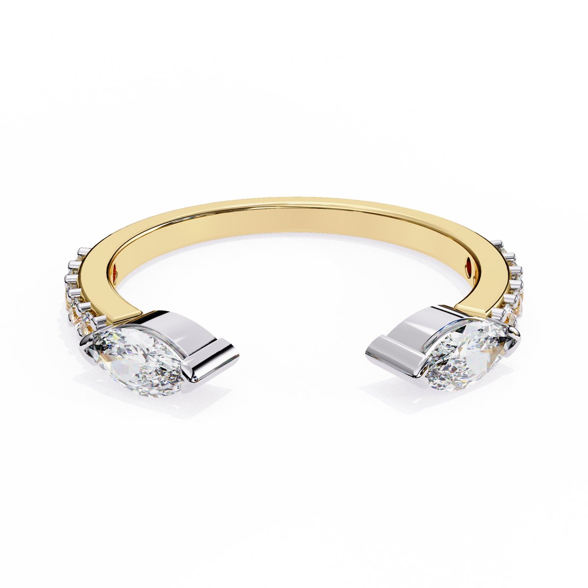 Reverra 14K Modern Bypass Marquise Diamond Ring, CTTW-0.46