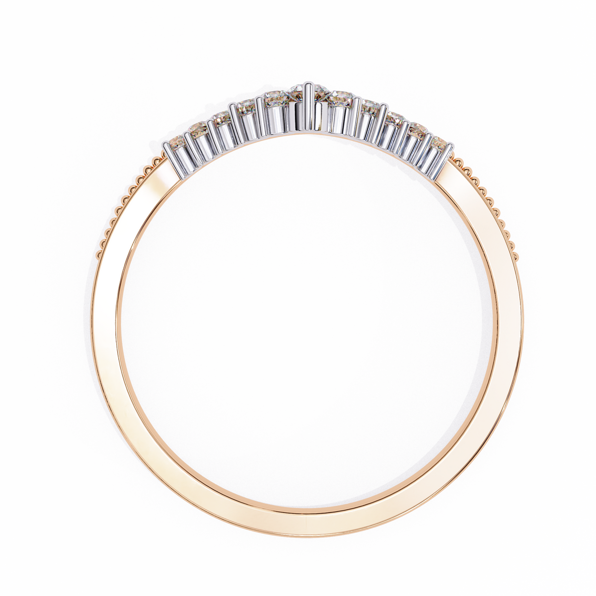 Reverra 14K Diamond Chevron Tiara Ring Engagement Rings, CTTW-0.147