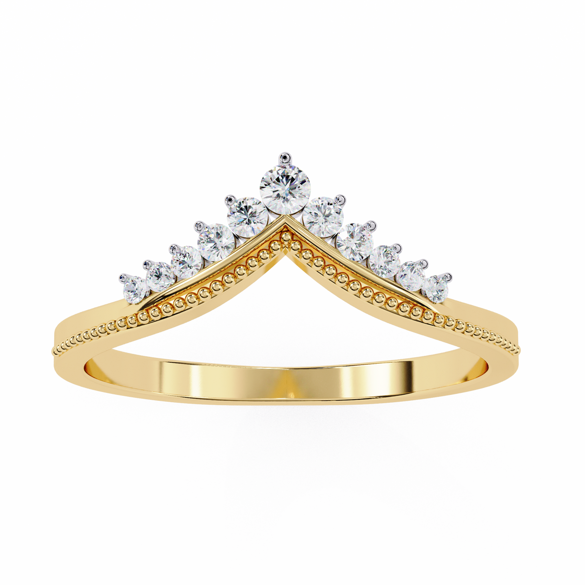 Reverra 14K Diamond Chevron Tiara Ring Engagement Rings, CTTW-0.147