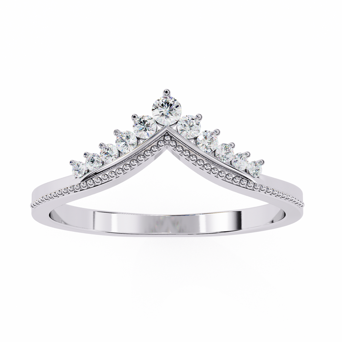 Reverra 14K Diamond Chevron Tiara Ring Engagement Rings, CTTW-0.147