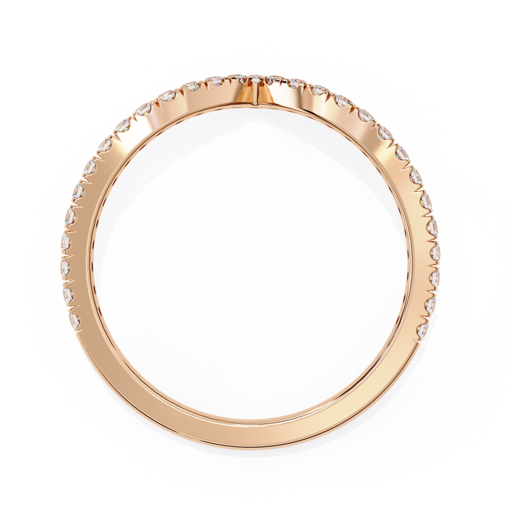 Reverra 14K Gold Round Lab Grown Diamond Chevron Elegant V-Shaped Engagement Ring for Women, CTTW-0.24