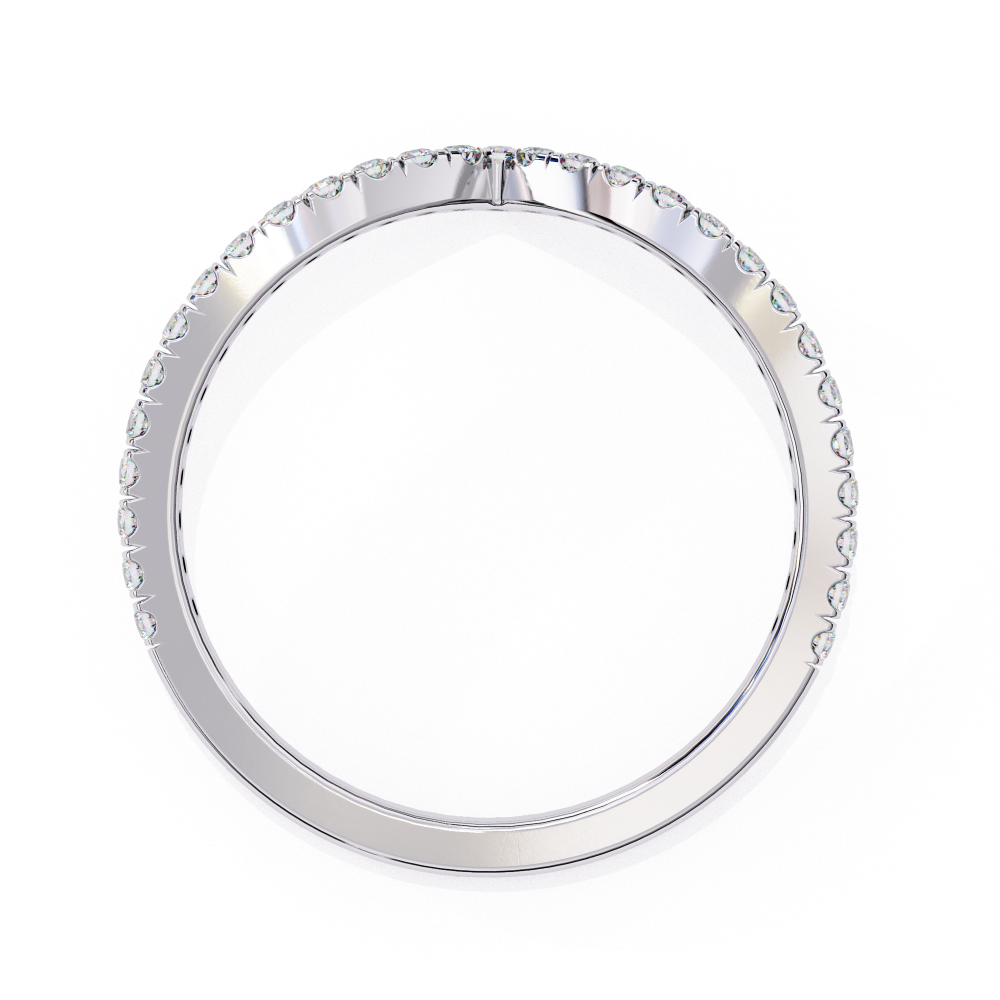 Reverra 14K Gold Round Lab Grown Diamond Chevron Elegant V-Shaped Engagement Ring for Women, CTTW-0.24