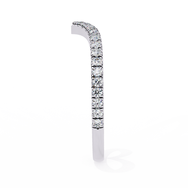 Reverra 14K Gold Round Lab Grown Diamond Chevron Elegant V-Shaped Engagement Ring for Women, CTTW-0.24