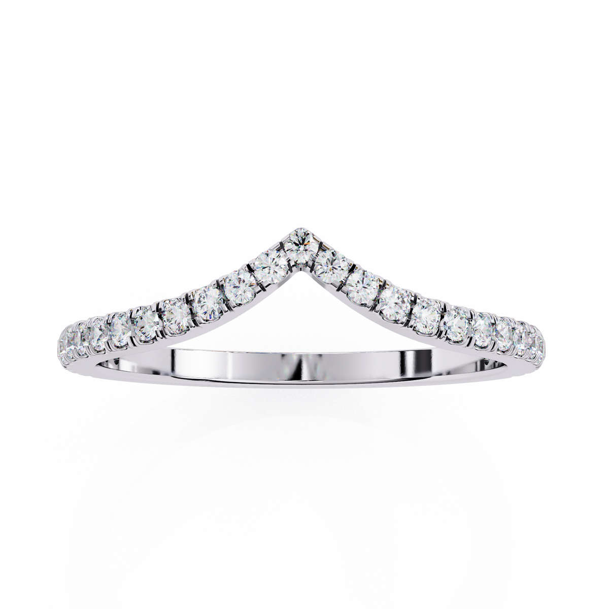 Reverra 14K Diamond Chevron Ring, Elegant V-Shaped Contour Band, CTTW-0.24