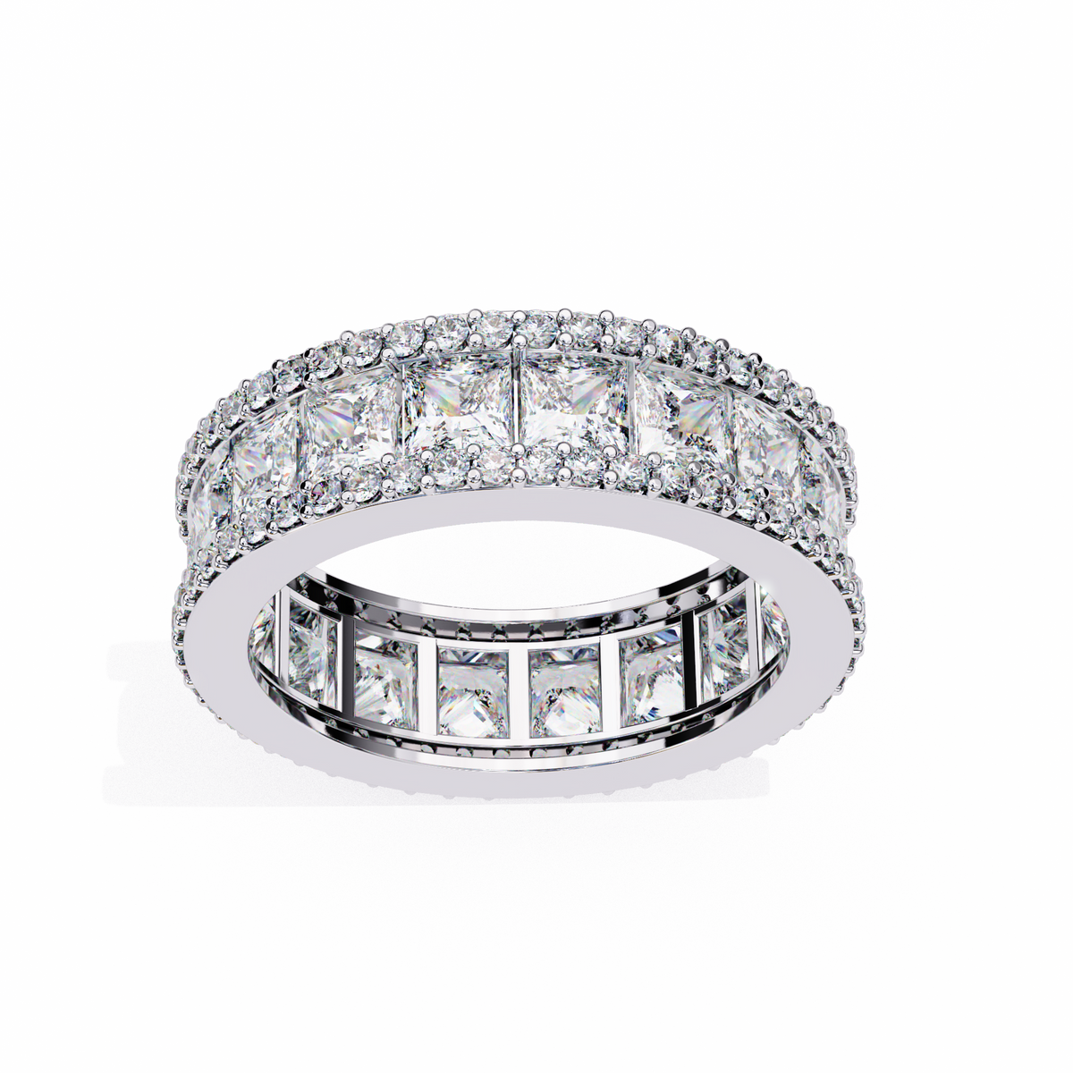 Reverra 14K Diamond Eternity Band, Double Row Luxe Brilliance, CTTW-3.54