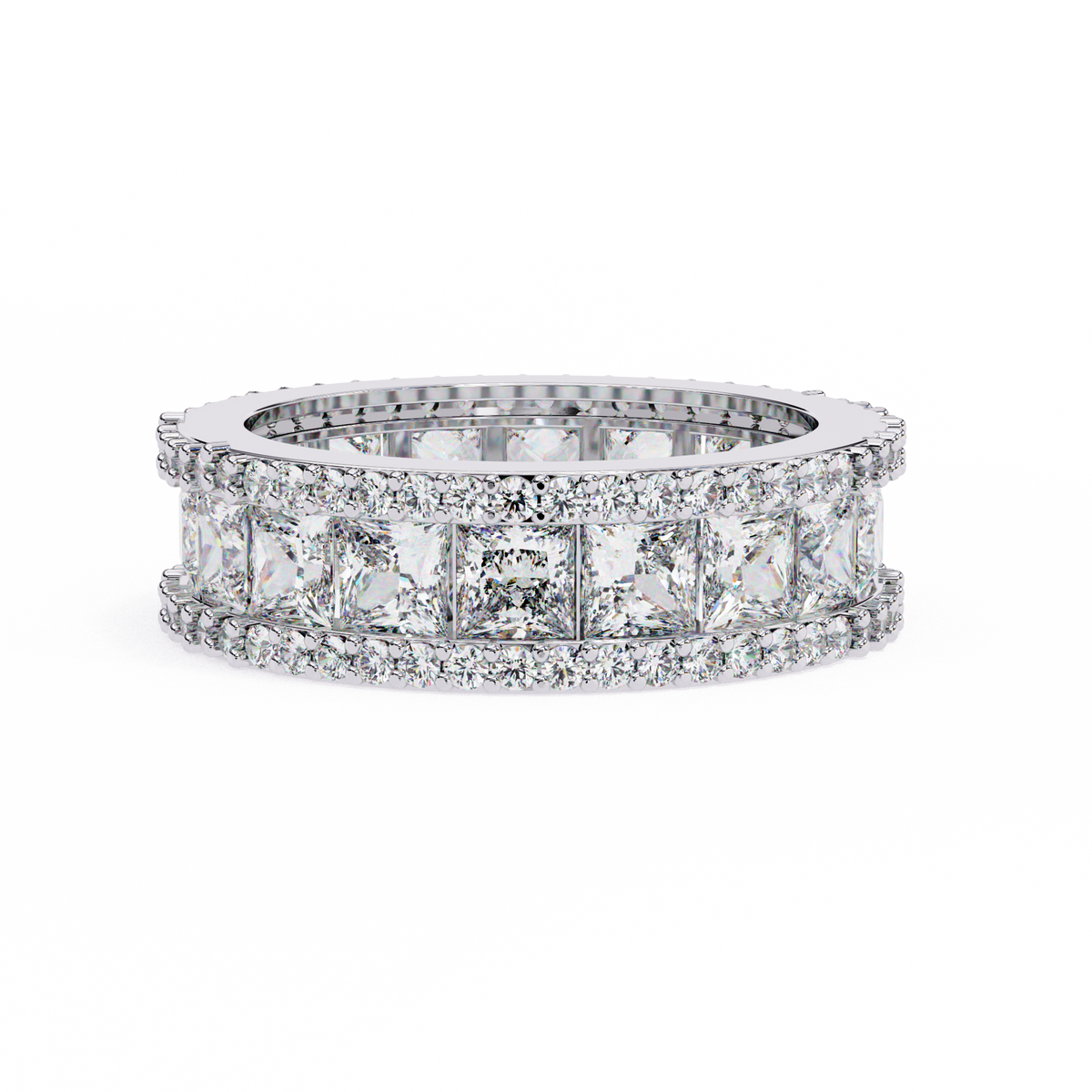 Reverra 14K Diamond Eternity Band, Double Row Luxe Brilliance, CTTW-3.54
