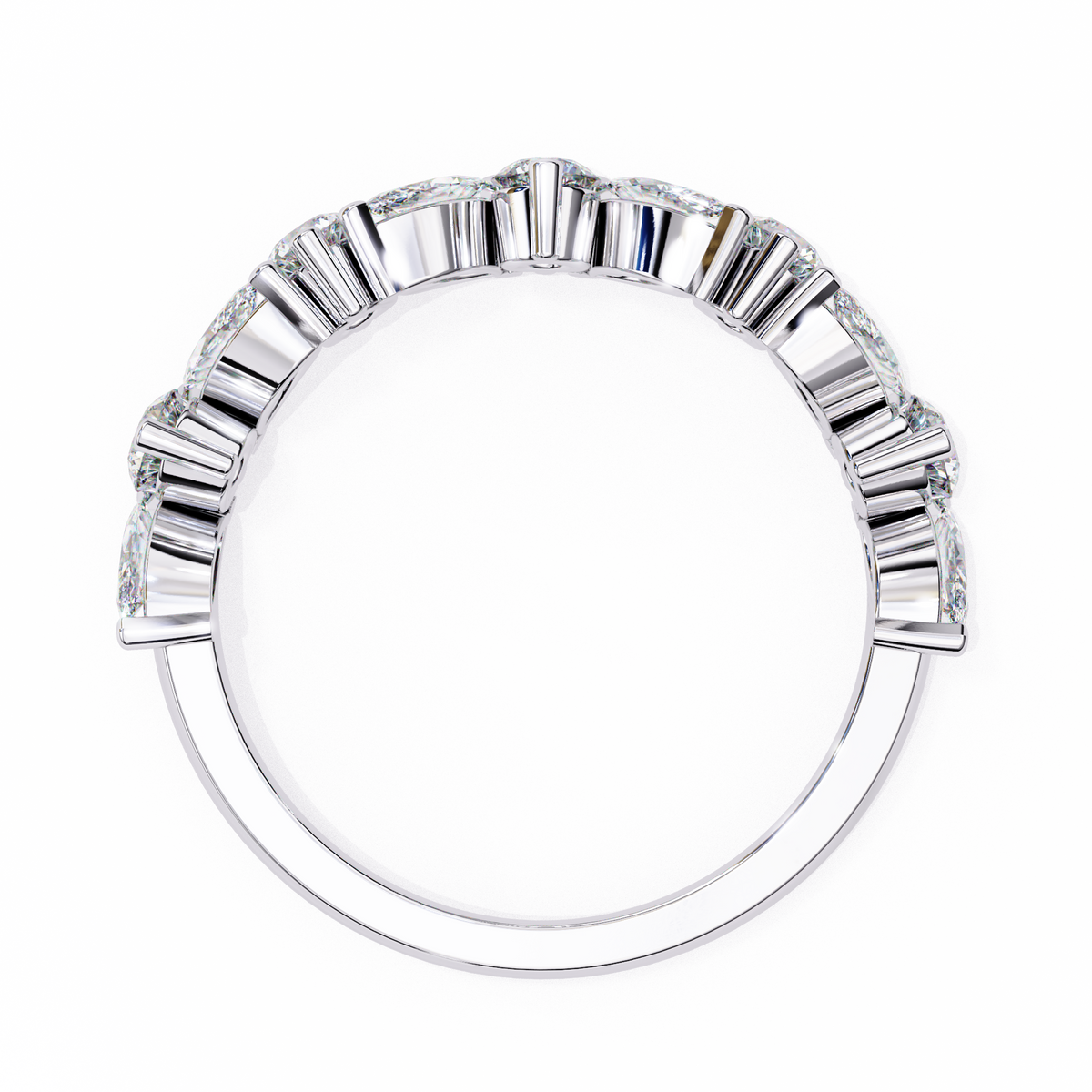 Reverra 14K Marquise & Round Diamond Band, Graceful Alternating Sparkle, CTTW-0.9