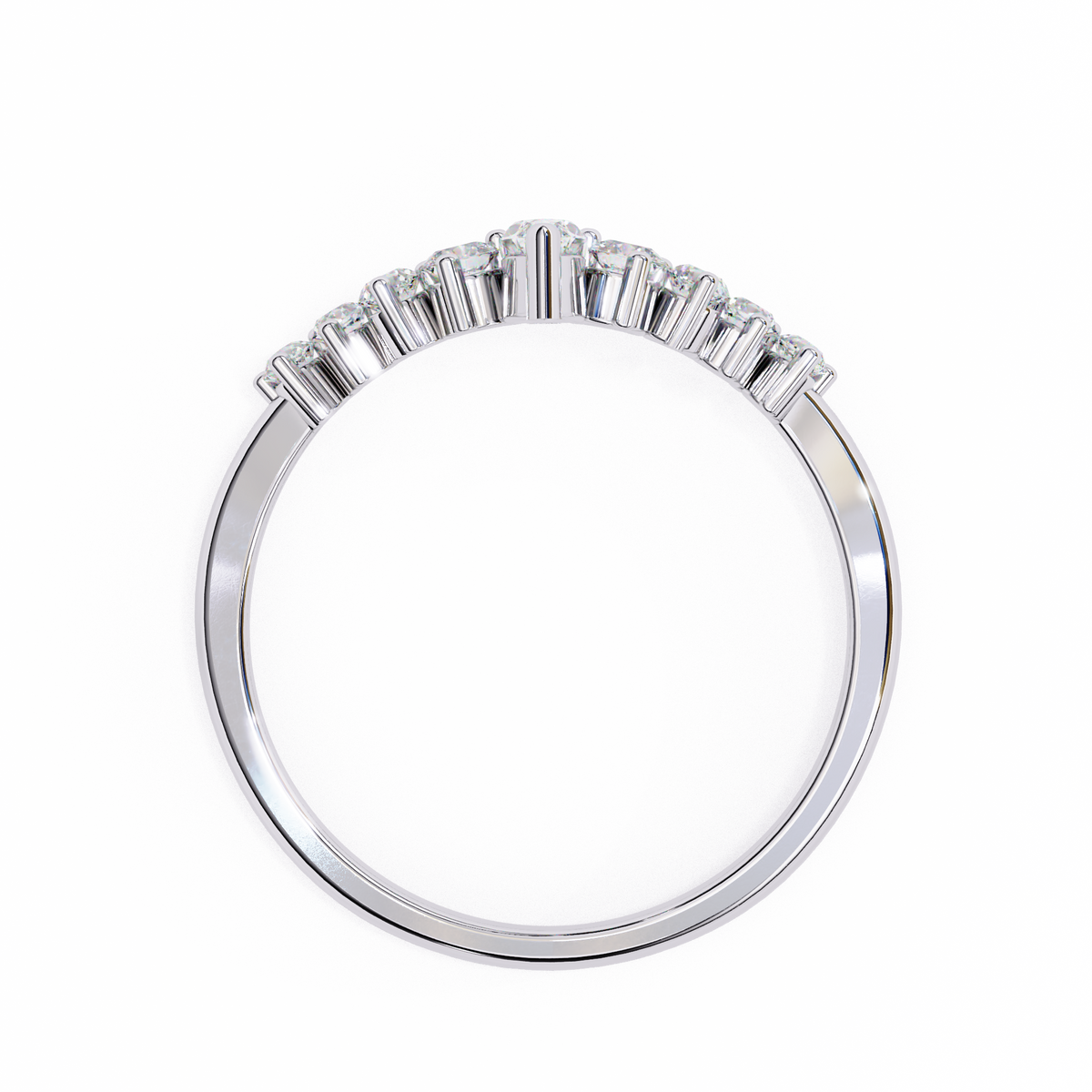 Reverra 14K Marquise Diamond Tiara Band, Regal Elegance with Round Accents, CTTW-0.26