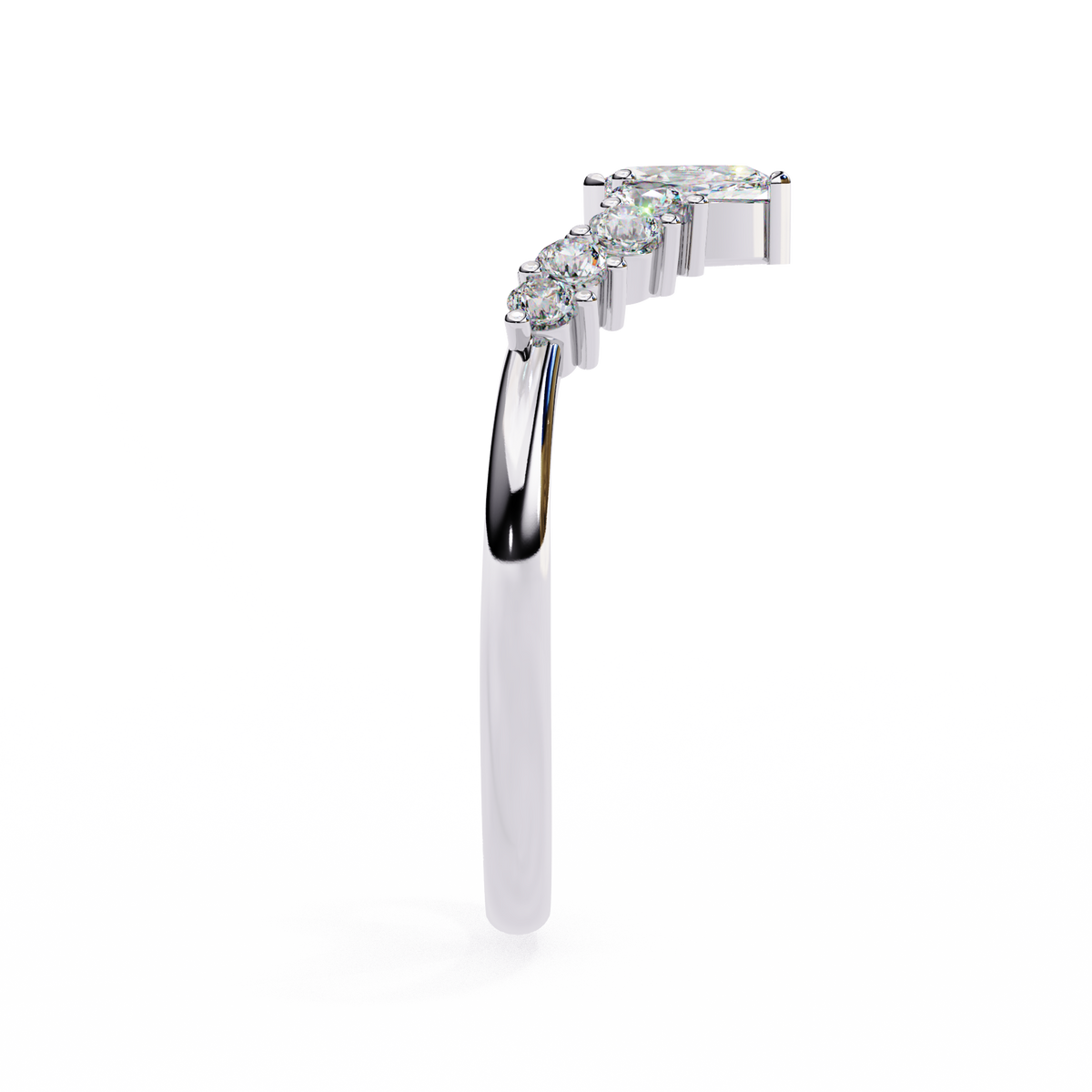 Reverra 14K Marquise Diamond Tiara Band, Regal Elegance with Round Accents, CTTW-0.26