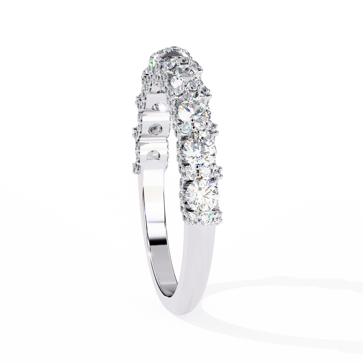 Reverra 14K Diamond Half Eternity Band, Halo Elegance, CTTW-0.93