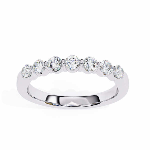 Reverra 14K Gold Round Lab Grown Diamond Classic Prong Elegance Half Eternity Band for Women, CTTW-0.52