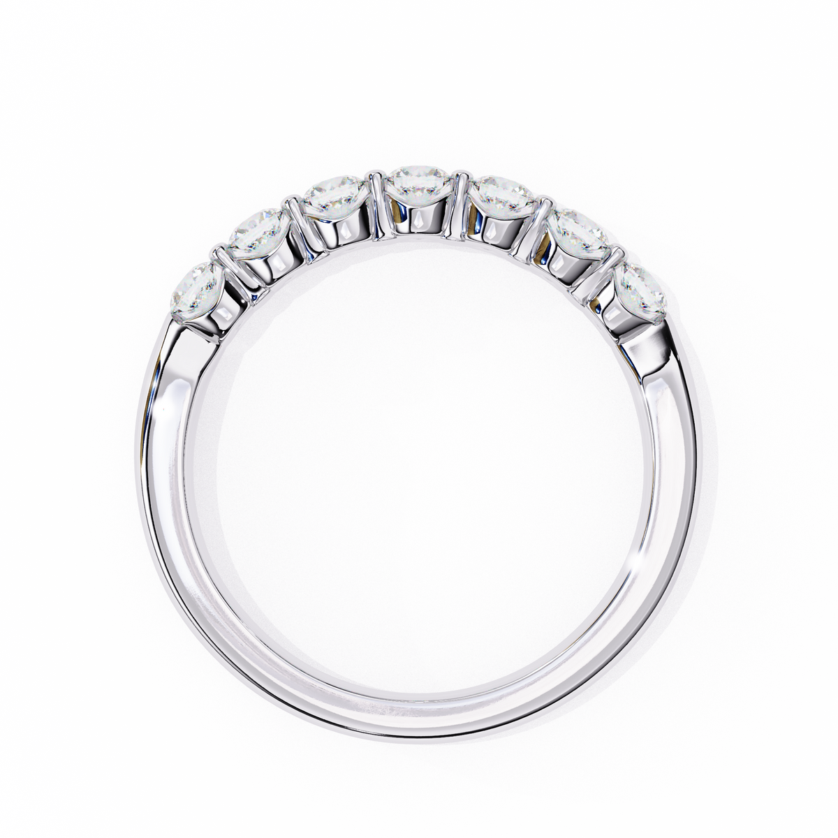 Reverra 14K Round Diamond Half Eternity Band, Classic Prong Elegance, CTTW-0.52
