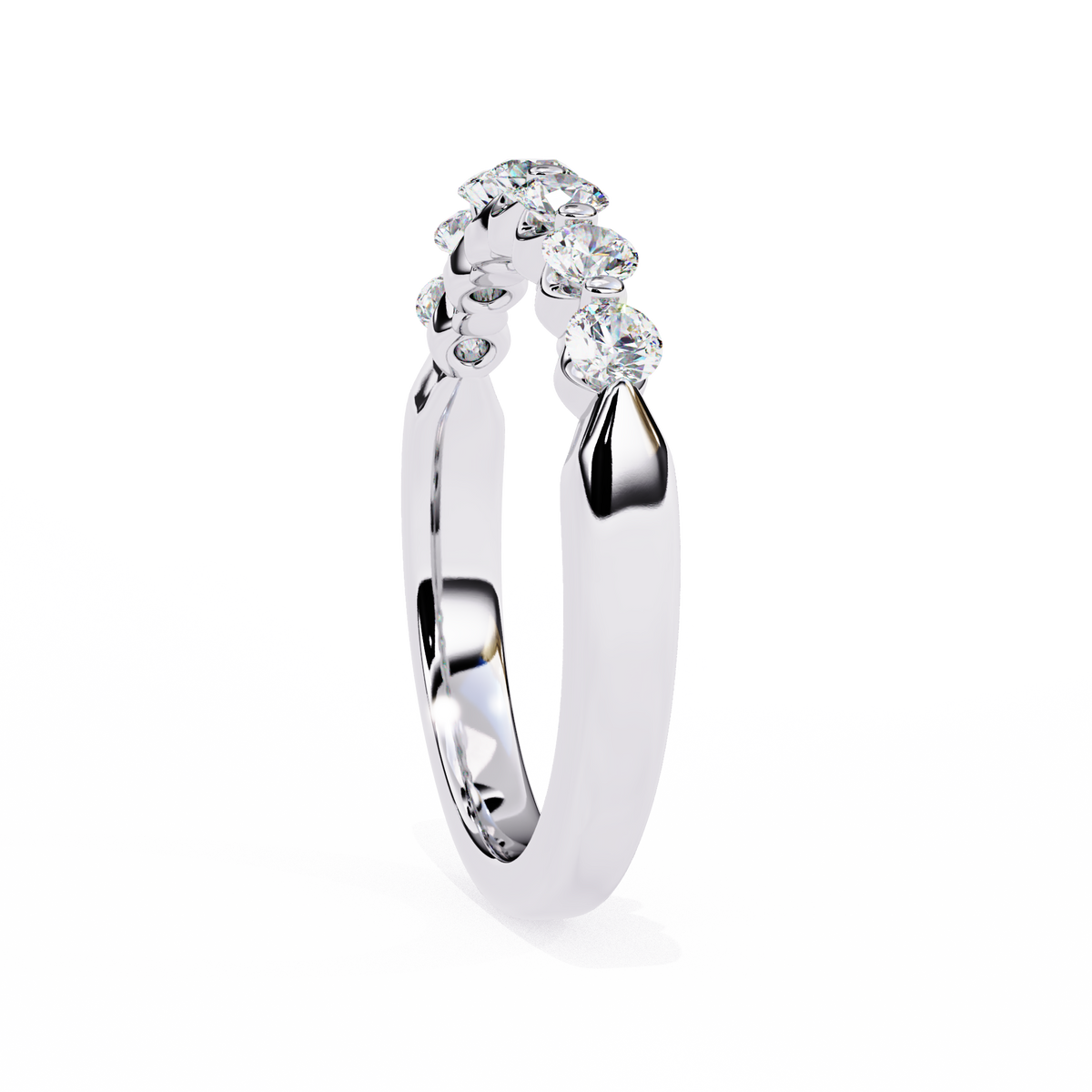 Reverra 14K Round Diamond Half Eternity Band, Classic Prong Elegance, CTTW-0.52