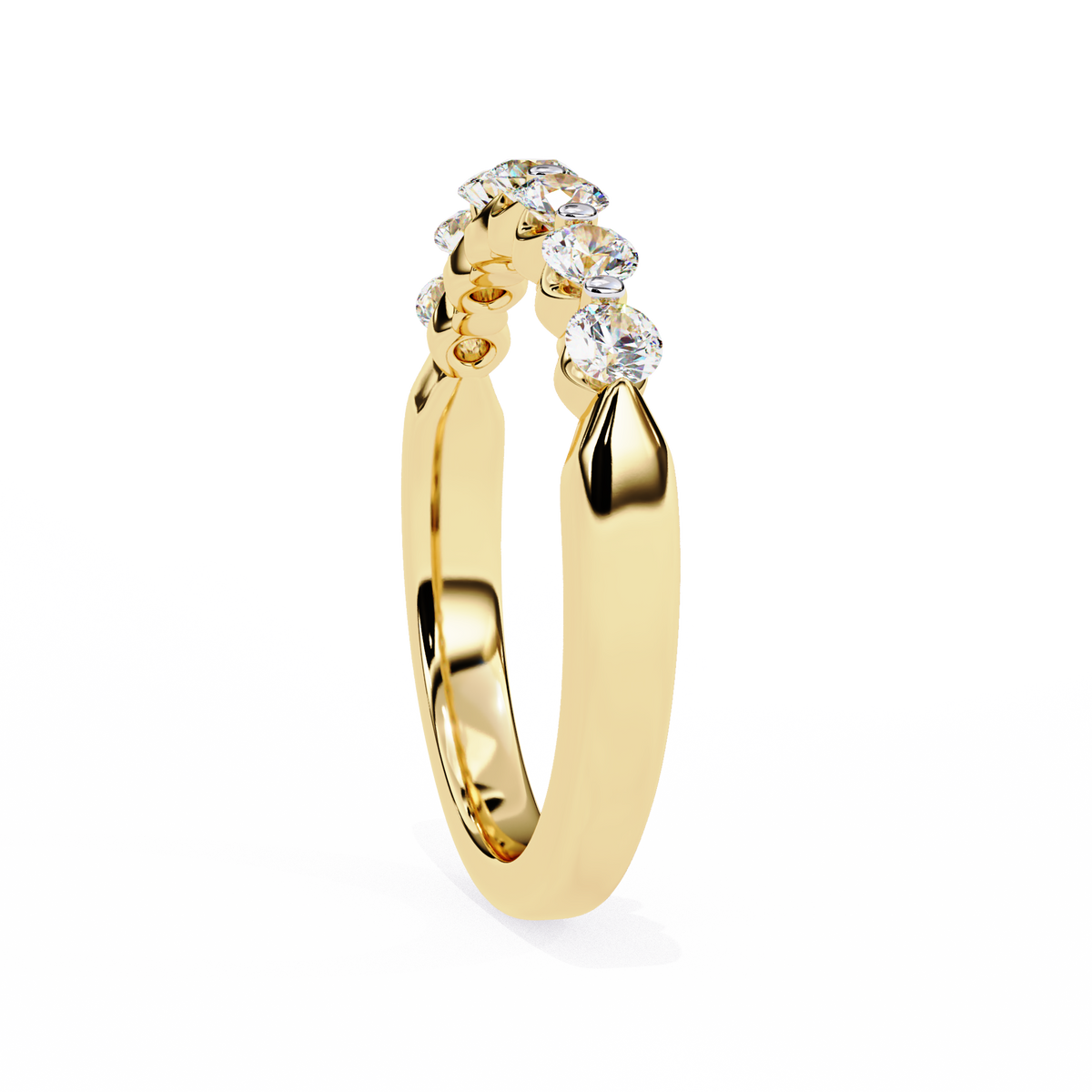 Reverra 14K Round Diamond Half Eternity Band, Classic Prong Elegance, CTTW-0.52