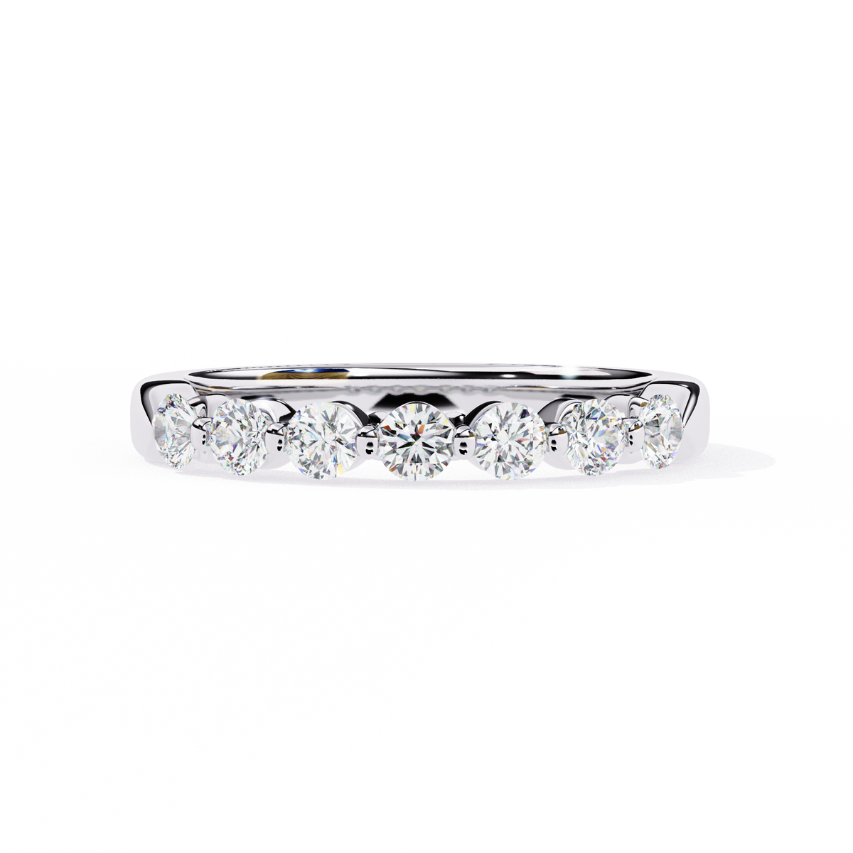 Reverra 14K Round Diamond Half Eternity Band, Classic Prong Elegance, CTTW-0.52