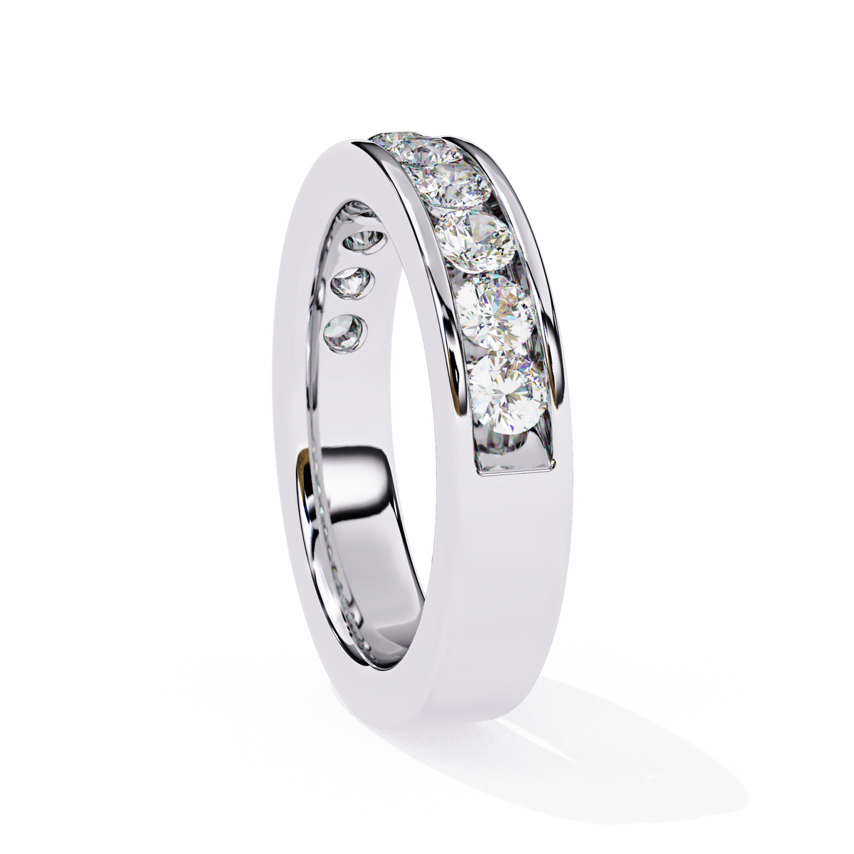 Reverra 14K Channel Set Diamond Eternity Band, Sleek Brilliance in Modern Form, CTTW-1.01