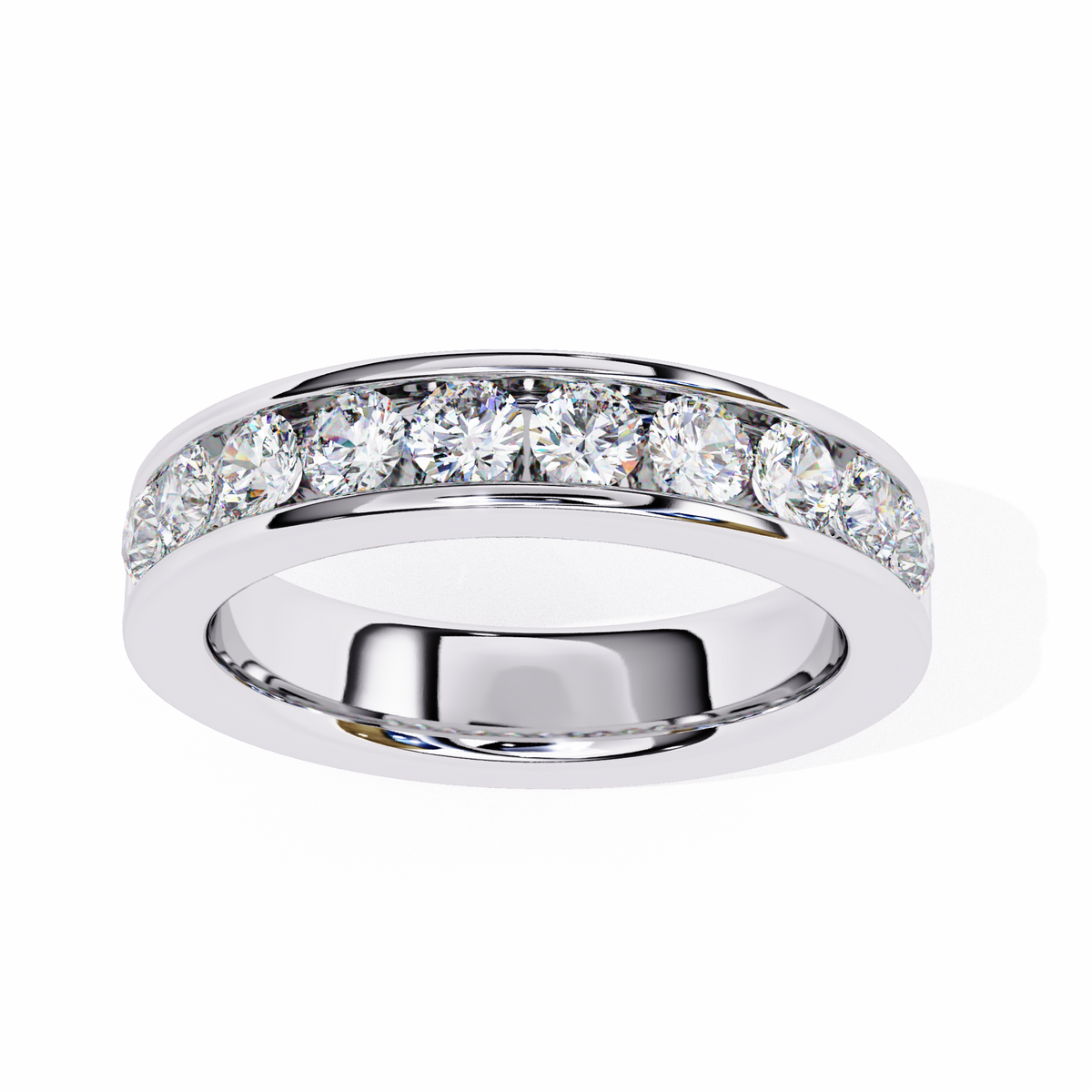 Reverra 14K Channel Set Diamond Eternity Band, Sleek Brilliance in Modern Form, CTTW-1.01