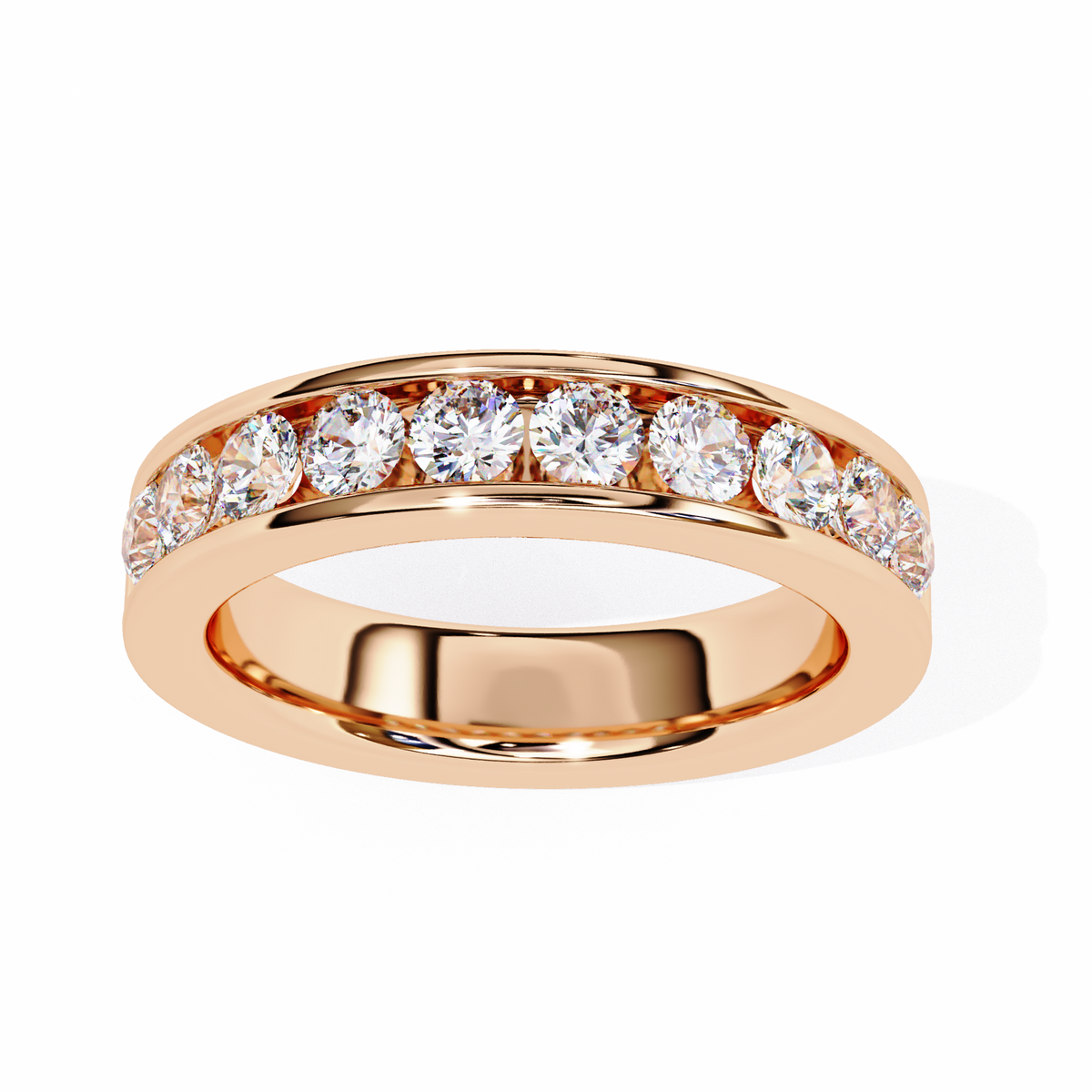 Reverra 14K Channel Set Diamond Eternity Band, Sleek Brilliance in Modern Form, CTTW-1.01