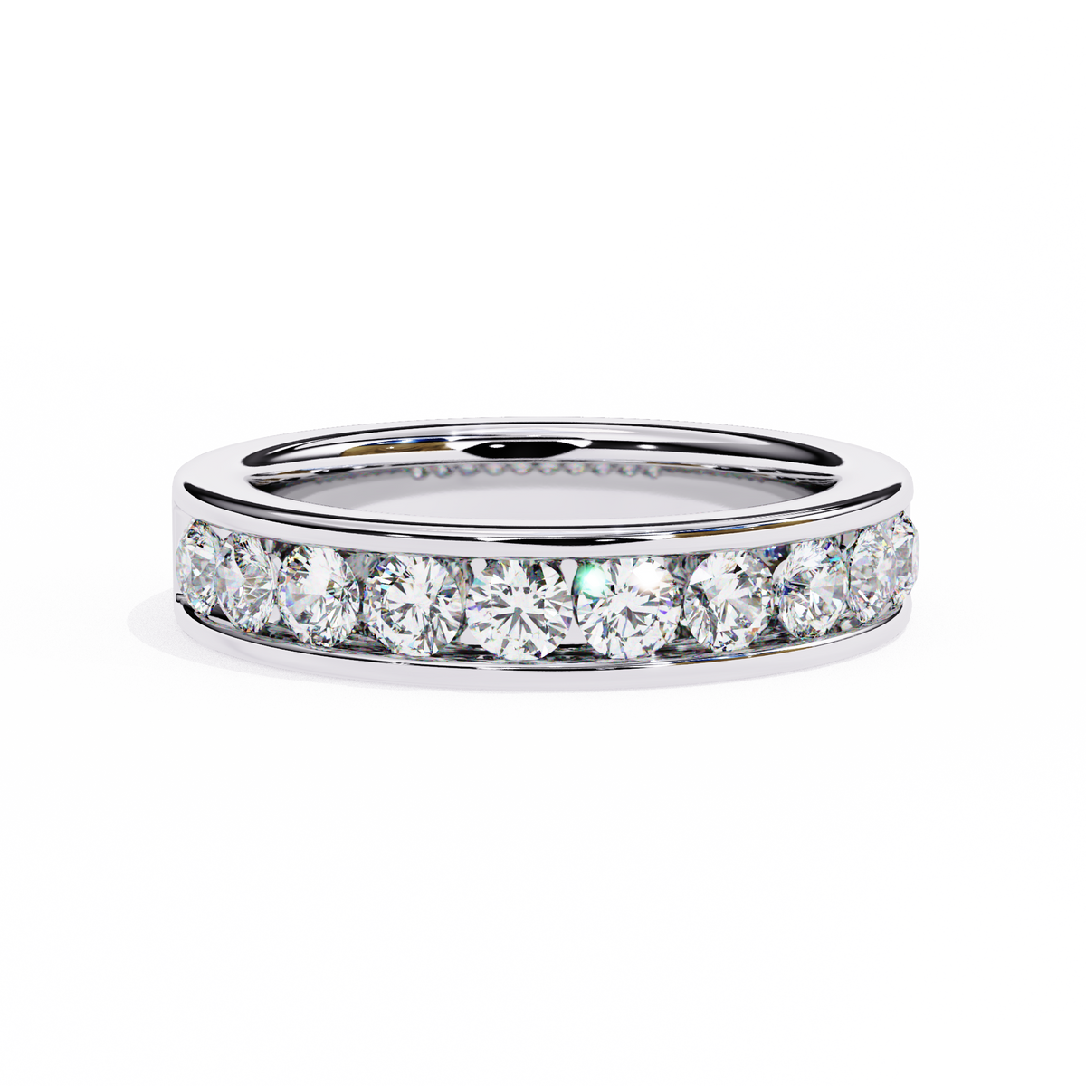 Reverra 14K Channel Set Diamond Eternity Band, Sleek Brilliance in Modern Form, CTTW-1.01