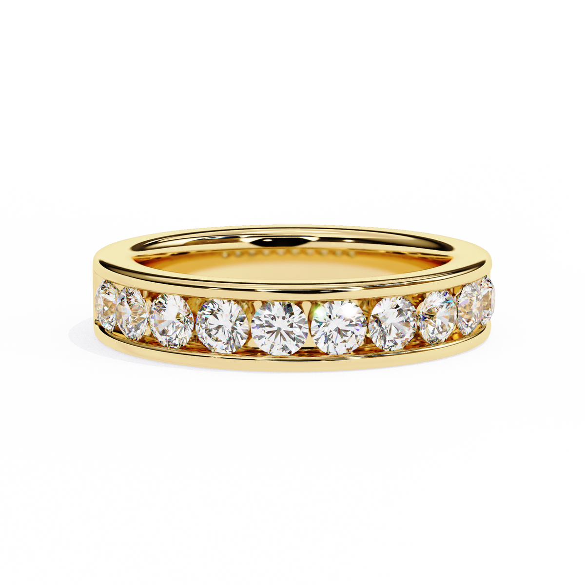 Reverra 14K Channel Set Diamond Eternity Band, Sleek Brilliance in Modern Form, CTTW-1.01