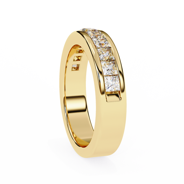 Reverra 14K Gold Princess Lab Grown Diamond Channel Modern Brilliance Eternity Band for Women, CTTW-1.07