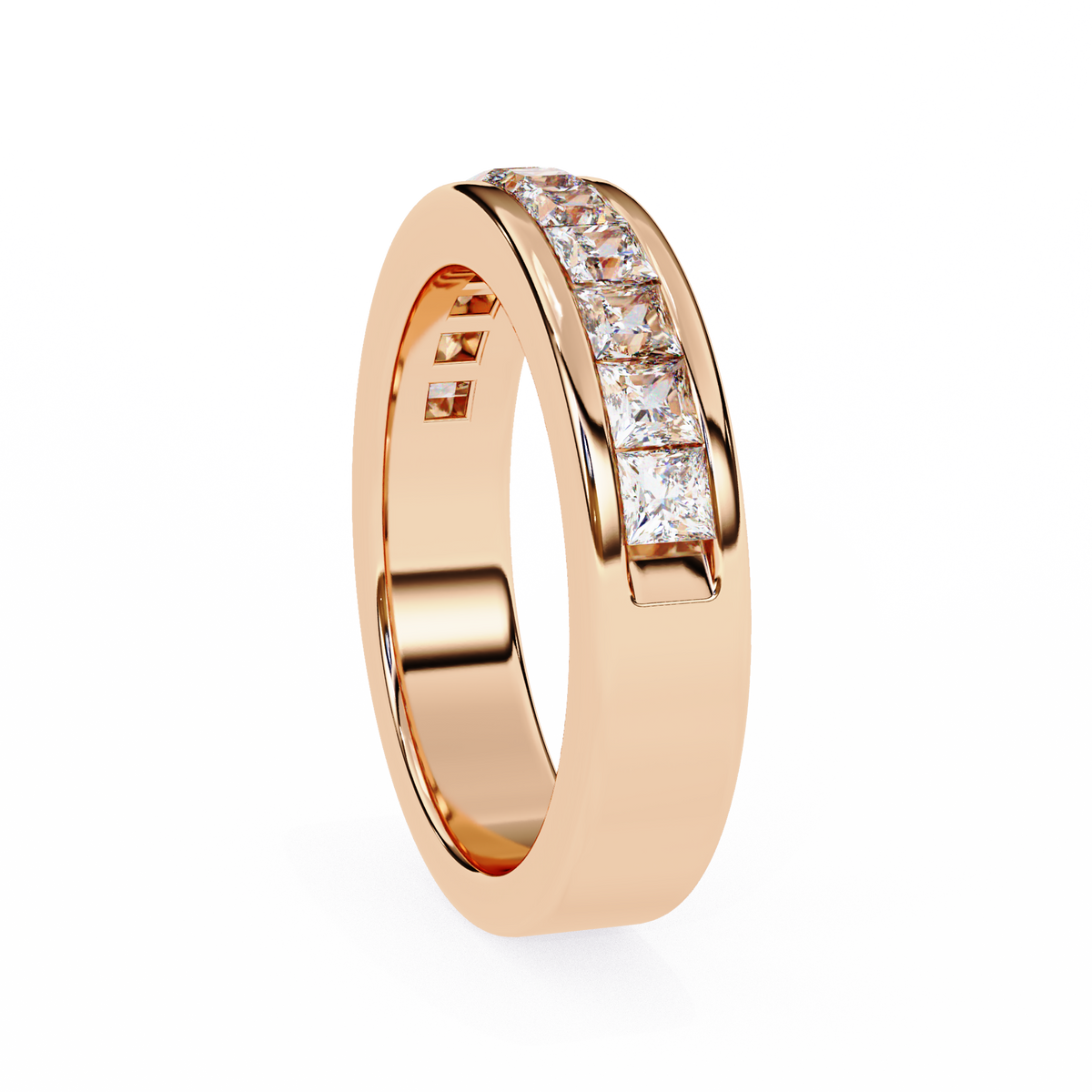 Reverra 14K Gold Diamond Channel Band, Modern Brilliance, CTTW-1.07