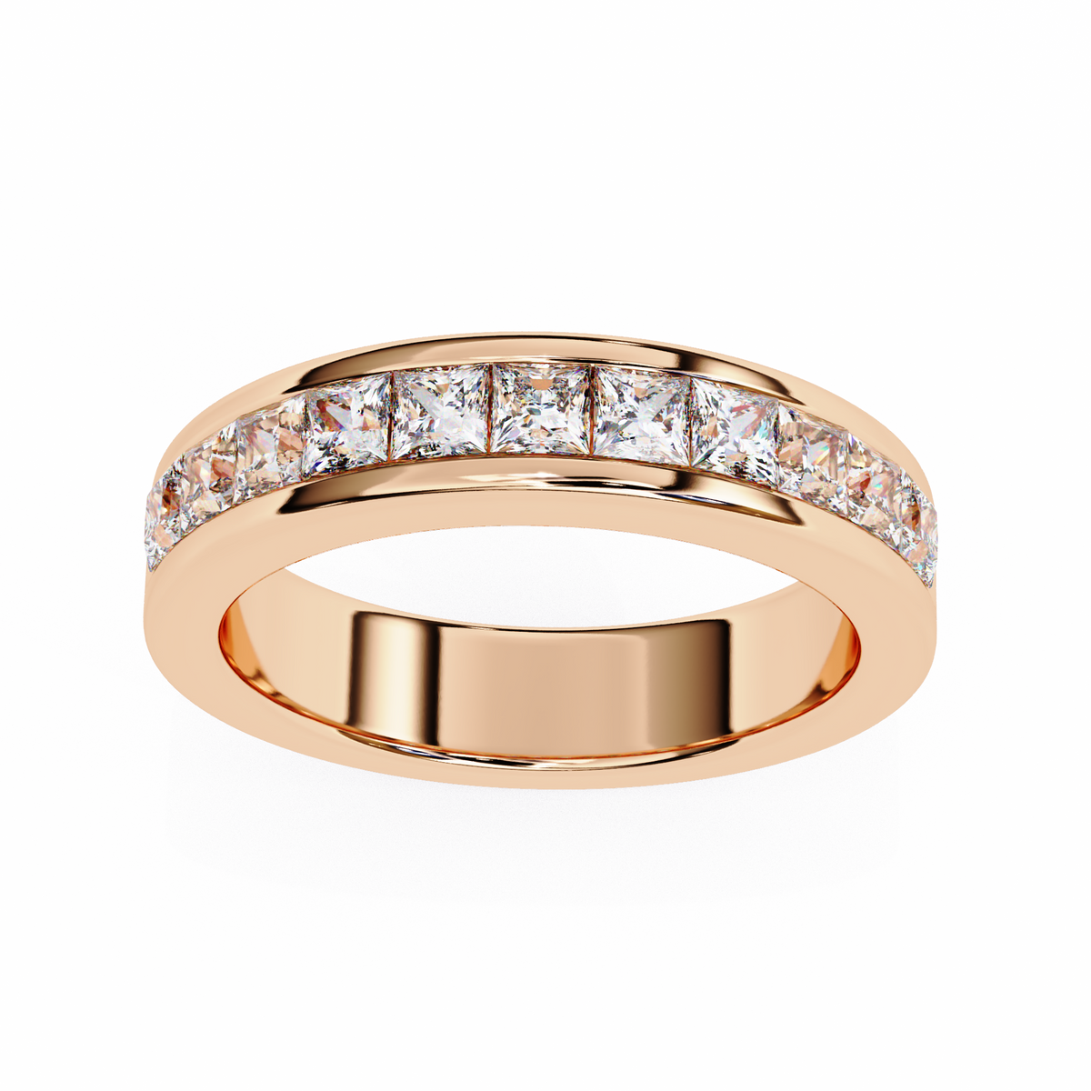 Reverra 14K Gold Diamond Channel Band, Modern Brilliance, CTTW-1.07