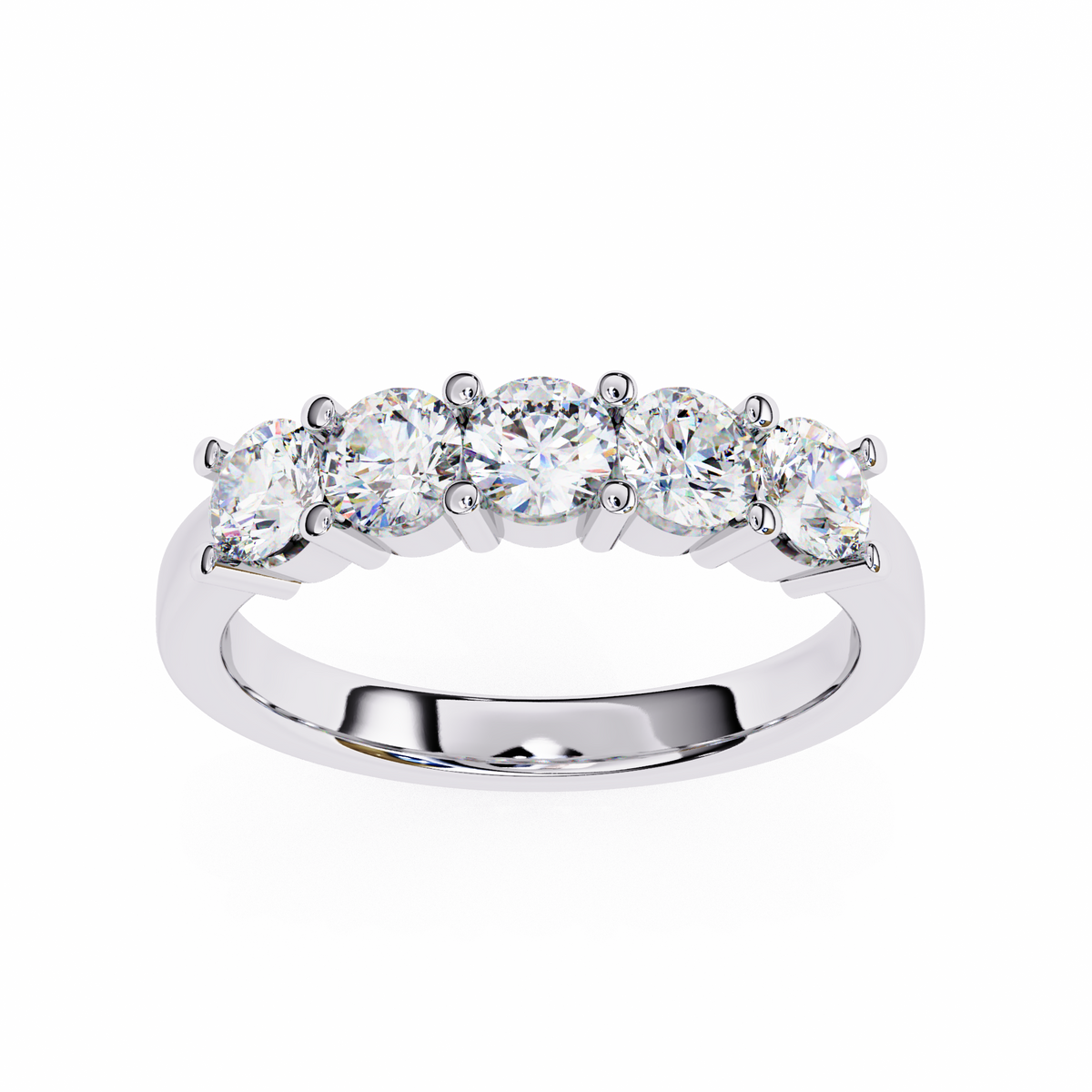 Reverra 14K Five Stone Diamond Band, Timeless Elegance & Radiant Sparkle, CTTW-1.03