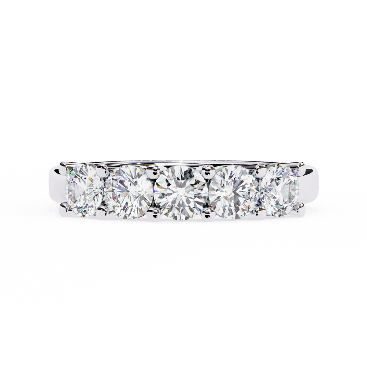 Reverra 14K Five Stone Diamond Band, Timeless Elegance & Radiant Sparkle, CTTW-1.03