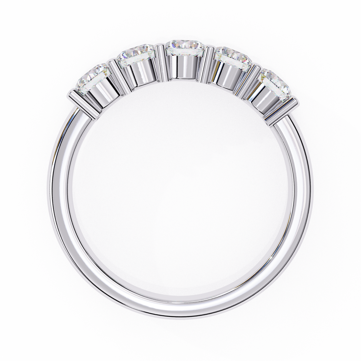 Reverra 14K Five Stone Diamond Band, Timeless Elegance & Radiant Sparkle, CTTW-1.03