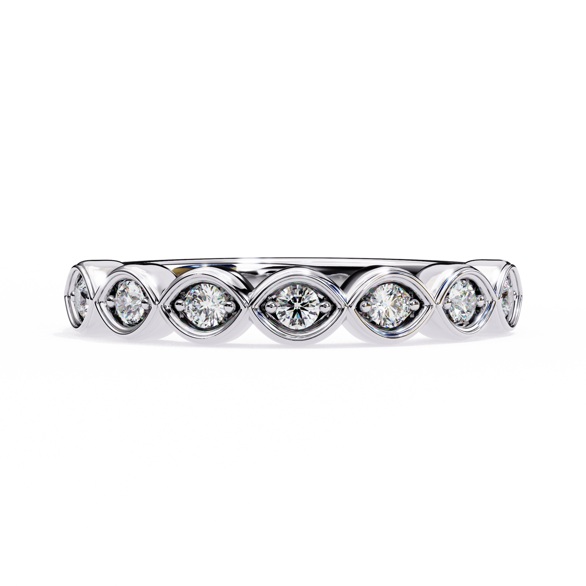 Reverra 14K Marquise Diamond Leaf Band, Nature-Inspired Grace, CTTW-0.21
