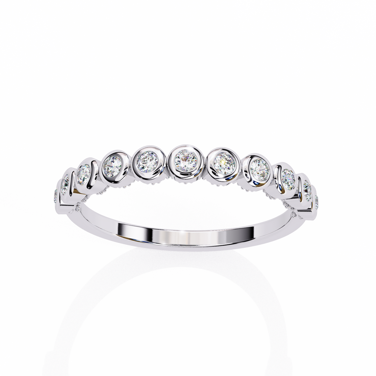 Reverra 14K Bezel Set Diamond Band, Modern Minimalist Brilliance, CTTW-0.17