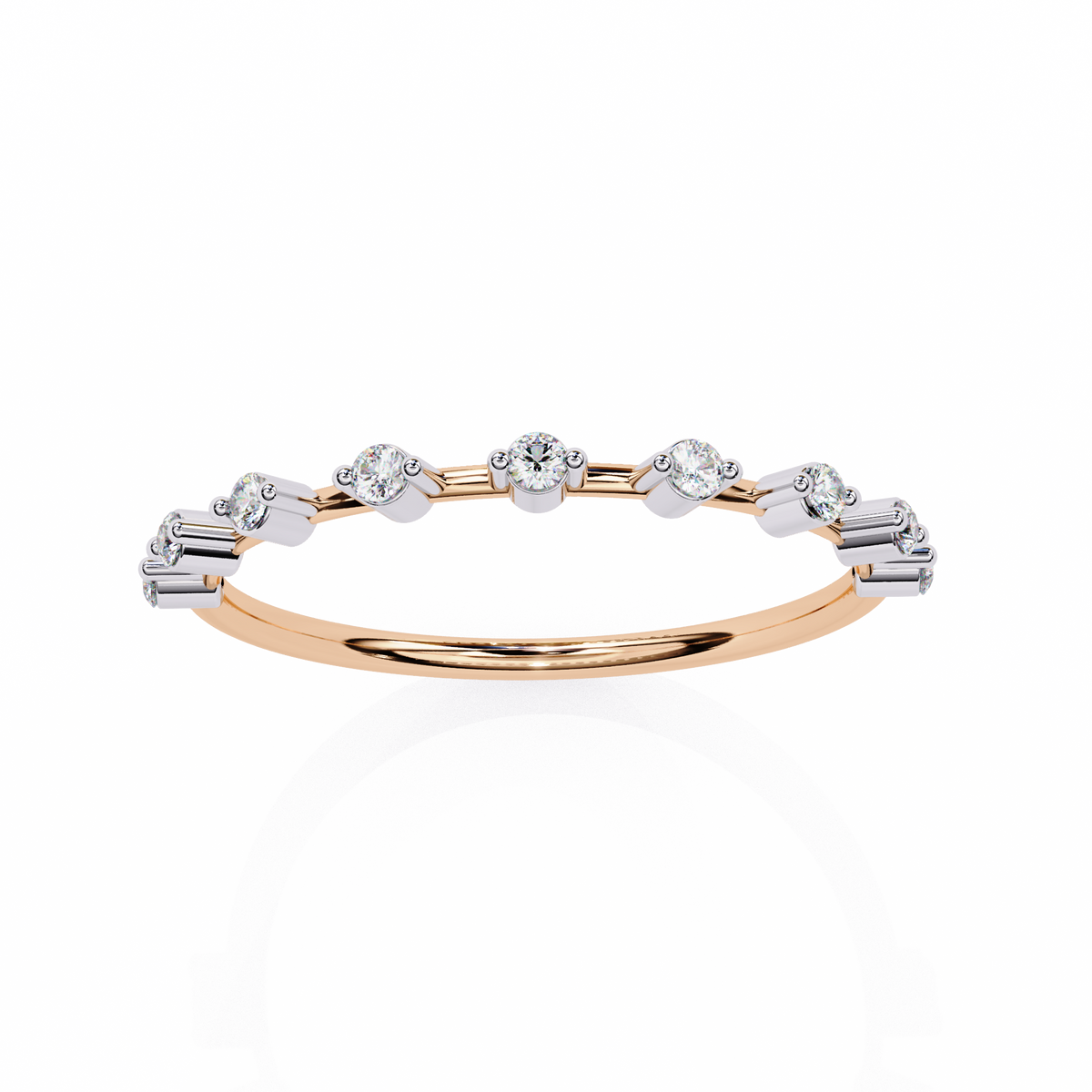 Reverra 14K Floating Diamond Band, Minimal Brilliance with Modern Edge, CTTW-0.11