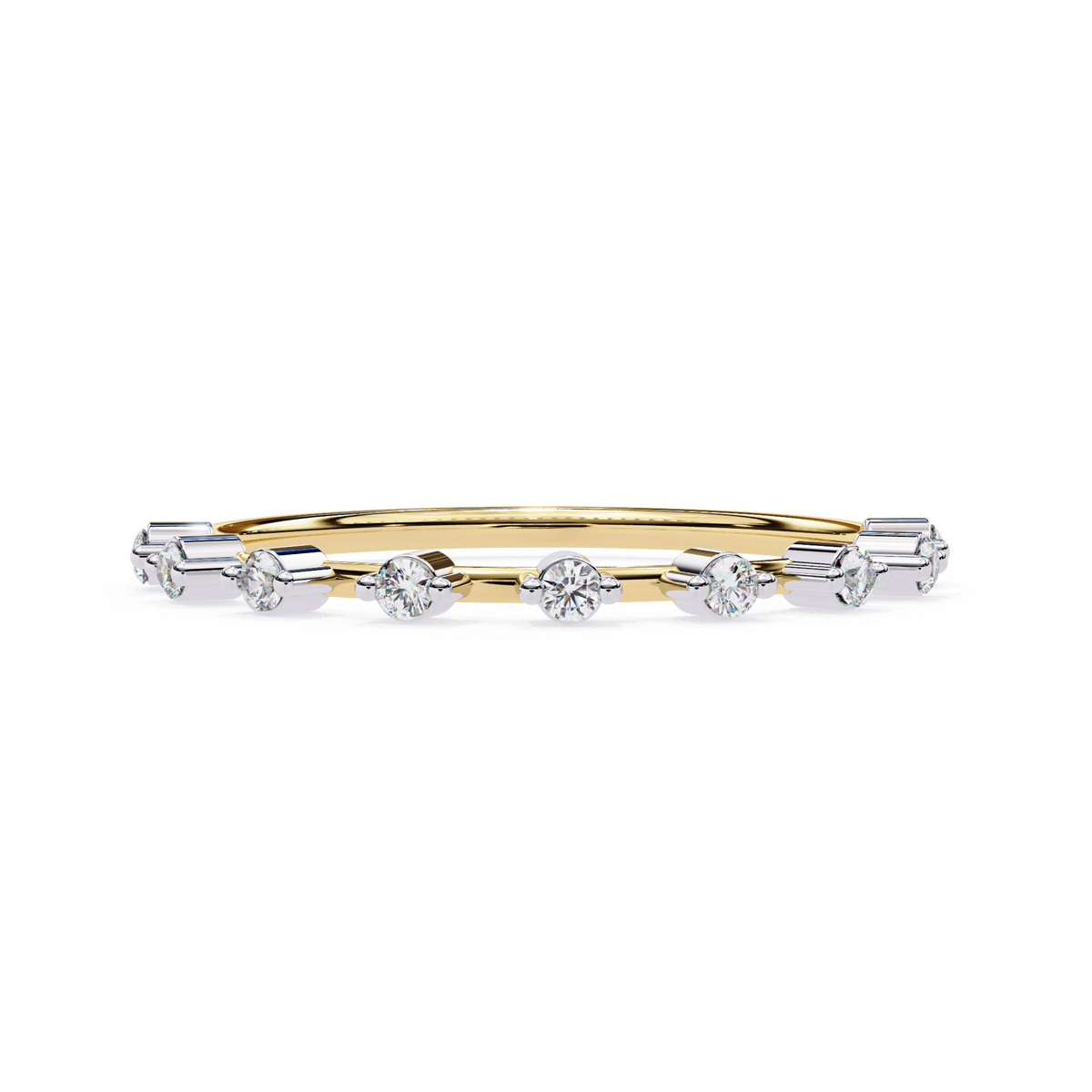 Reverra 14K Floating Diamond Band, Minimal Brilliance with Modern Edge, CTTW-0.11
