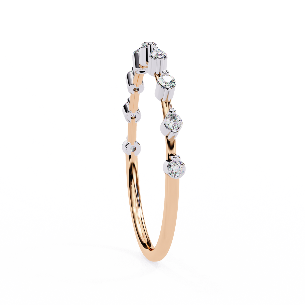 Reverra 14K Floating Diamond Band, Minimal Brilliance with Modern Edge, CTTW-0.11