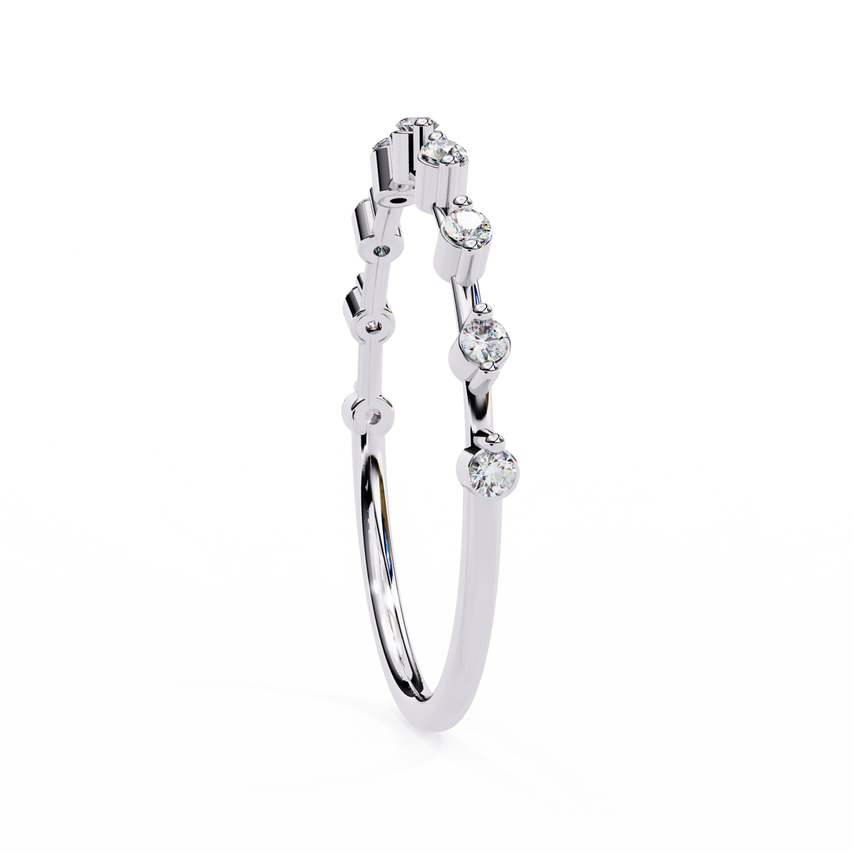 Reverra 14K Floating Diamond Band, Minimal Brilliance with Modern Edge, CTTW-0.11