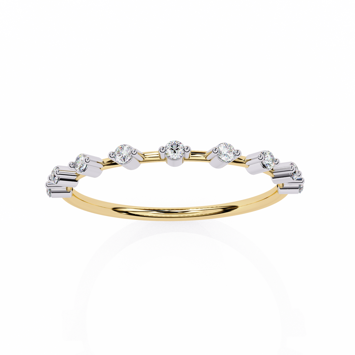 Reverra 14K Floating Diamond Band, Minimal Brilliance with Modern Edge, CTTW-0.11