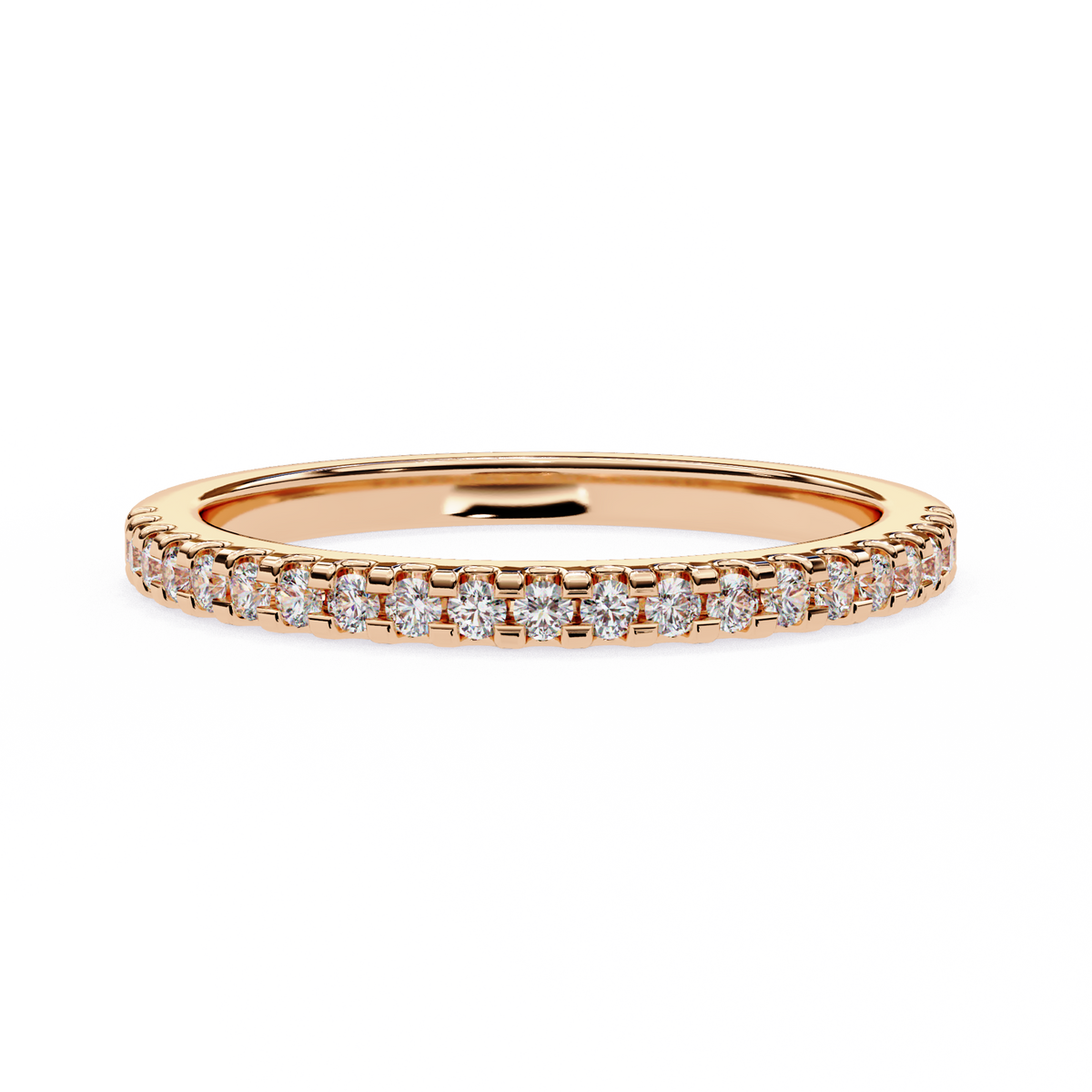 Reverra 14K Micro Pave Diamond Band, Dainty Elegance & Endless Sparkle, CTTW-0.22