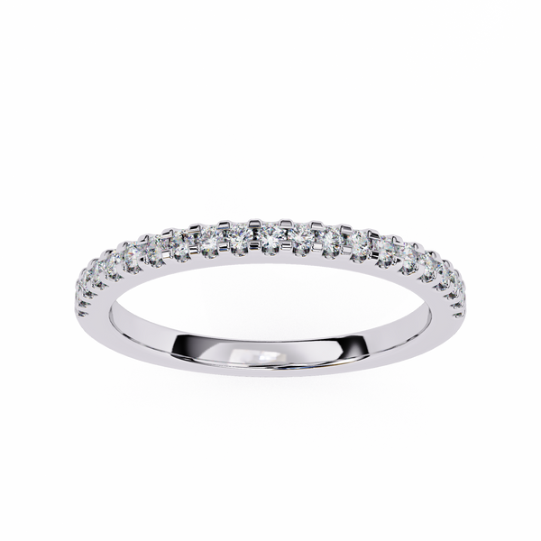 Reverra 14K Gold Round Lab Grown Diamond Dainty Elegance & Endless Sparkle Half Eternity Band for Women, CTTW-0.22