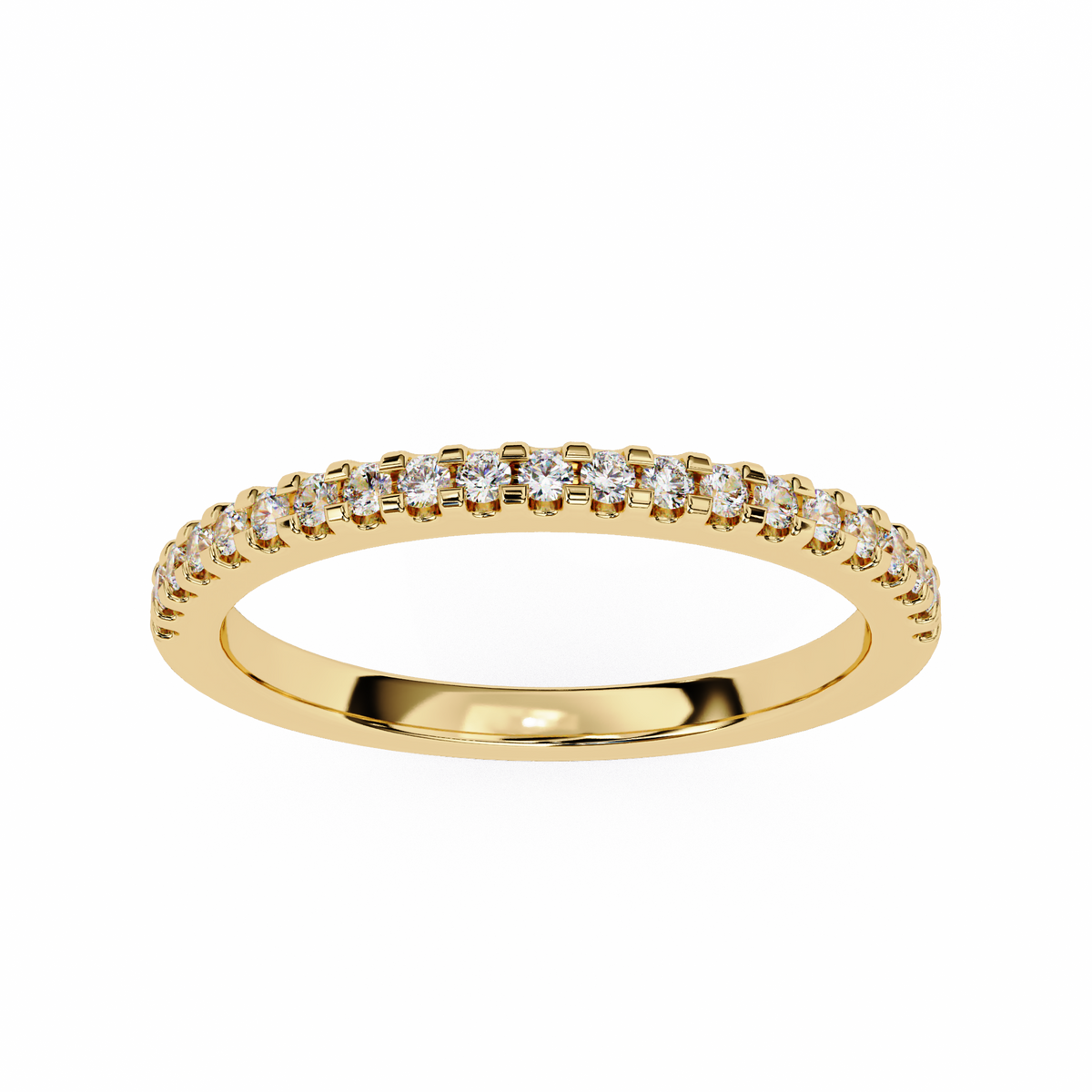 Reverra 14K Micro Pave Diamond Band, Dainty Elegance & Endless Sparkle, CTTW-0.22