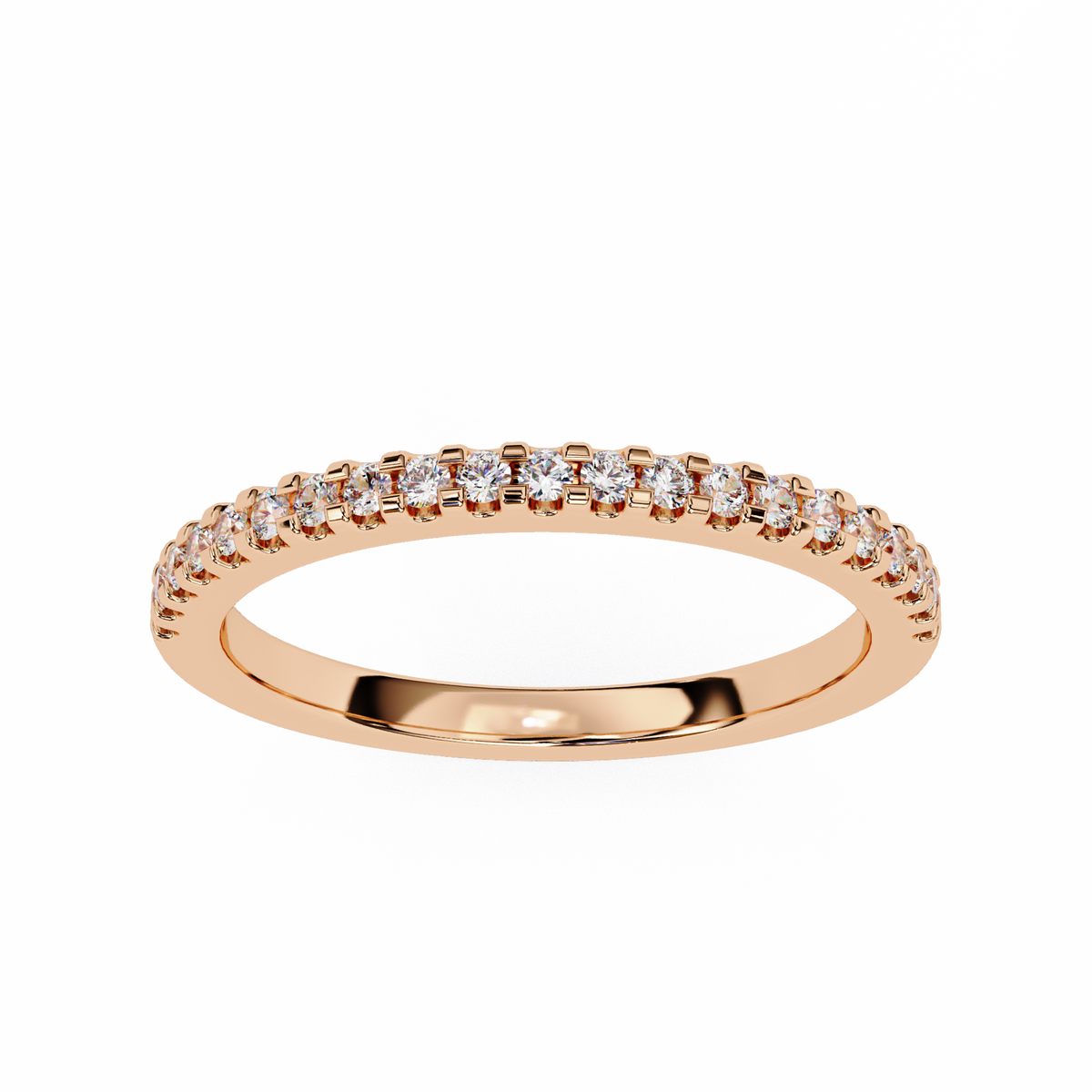 Reverra 14K Micro Pave Diamond Band, Dainty Elegance & Endless Sparkle, CTTW-0.22