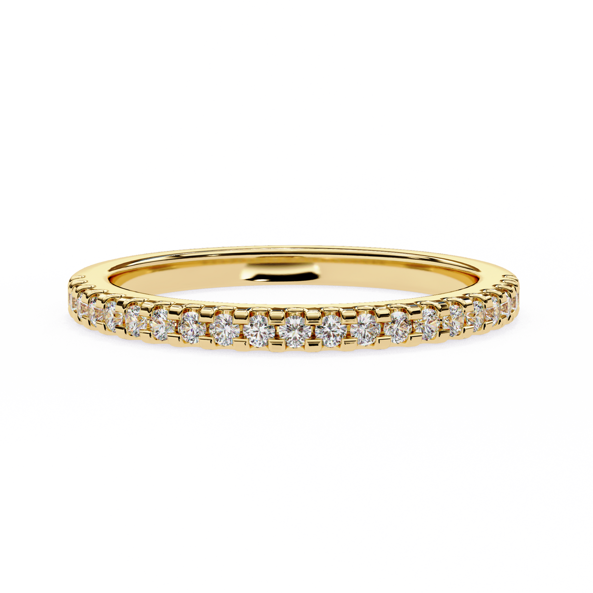 Reverra 14K Micro Pave Diamond Band, Dainty Elegance & Endless Sparkle, CTTW-0.22