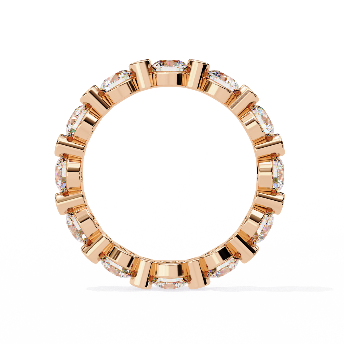 Reverra 14K Gold Bezel Set Diamond Eternity Band, , CTTW-2.45