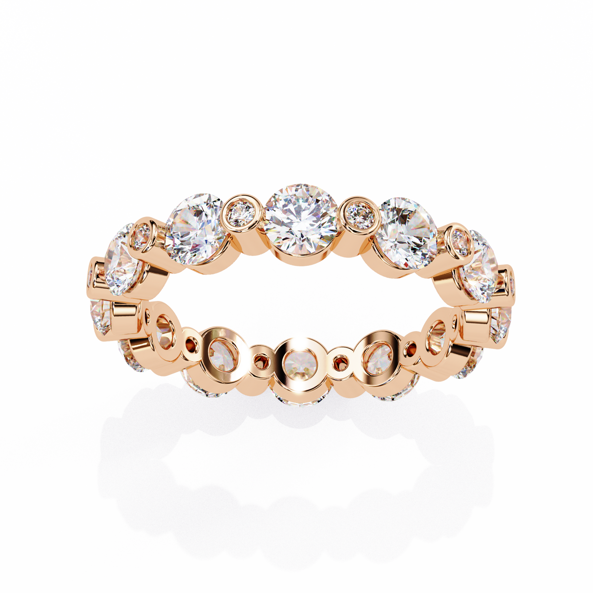Reverra 14K Gold Bezel Set Diamond Eternity Band, , CTTW-2.45
