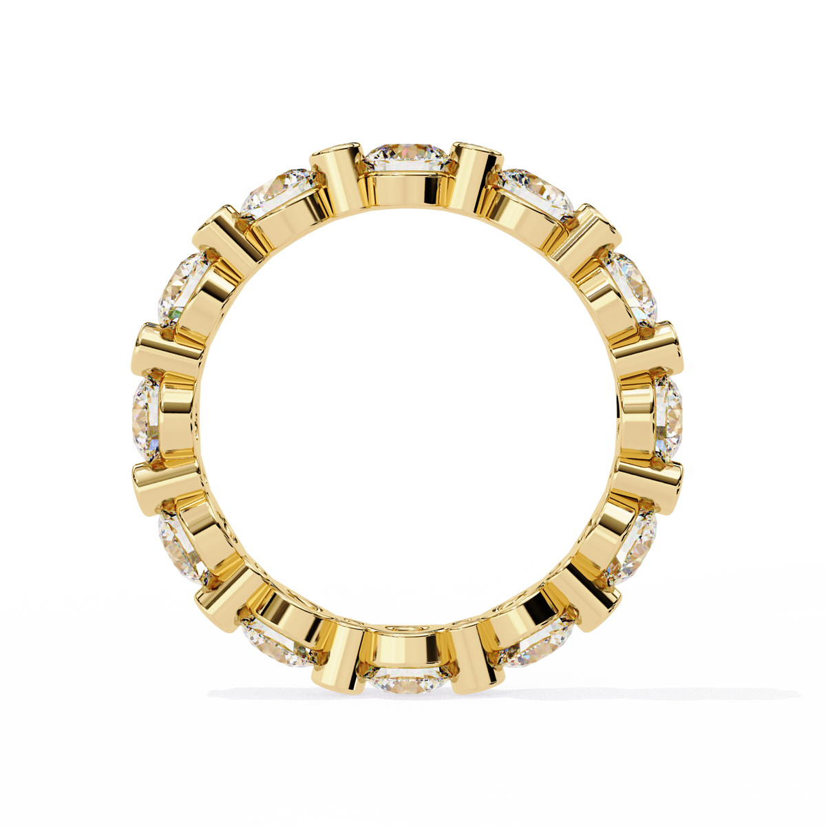 Reverra 14K Gold Bezel Set Diamond Eternity Band, , CTTW-2.45